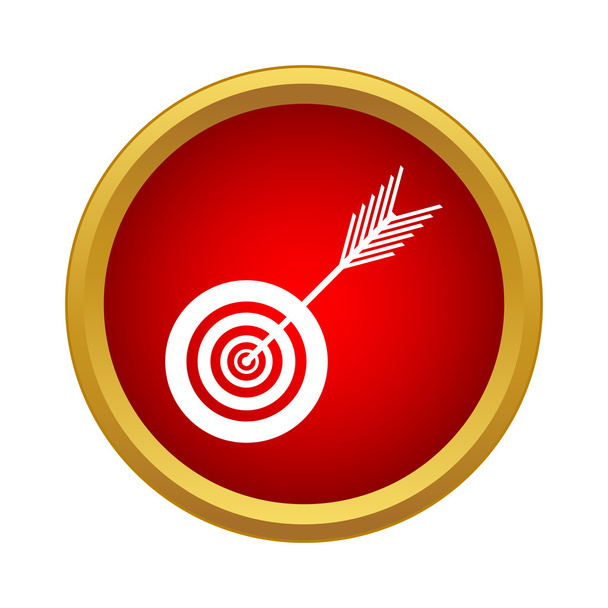 Target and arrow icon in simple style - Vektör, Görsel