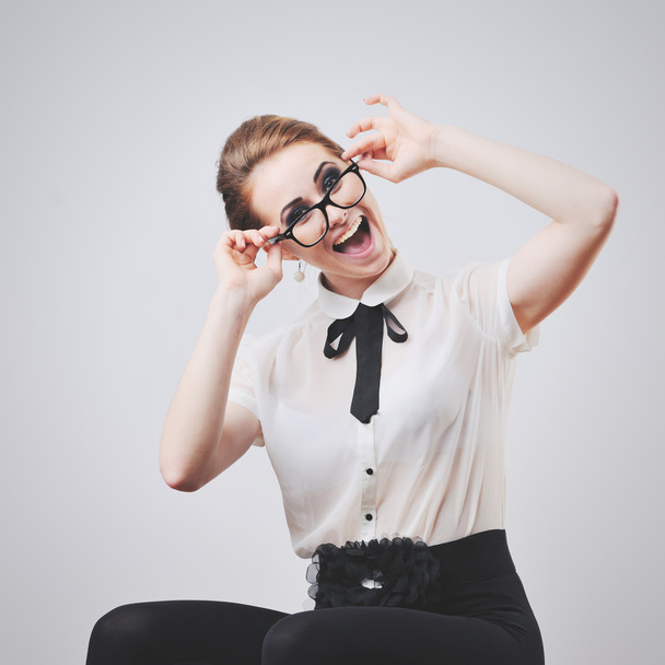 business woman in glasses - 写真・画像