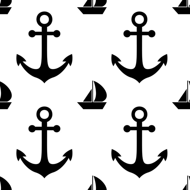Vector nautical seamless pattern. Cute design. - Vector, Image