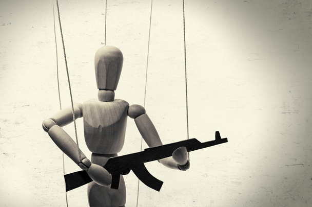 puppet with gun - Photo, Image