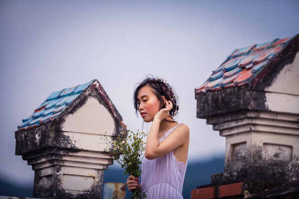 ベトナムの若い美しいブルネット  - 写真・画像