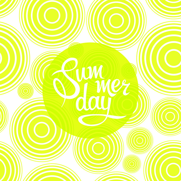 Lettering summer day on seamless pattern of circles - Vektor, kép