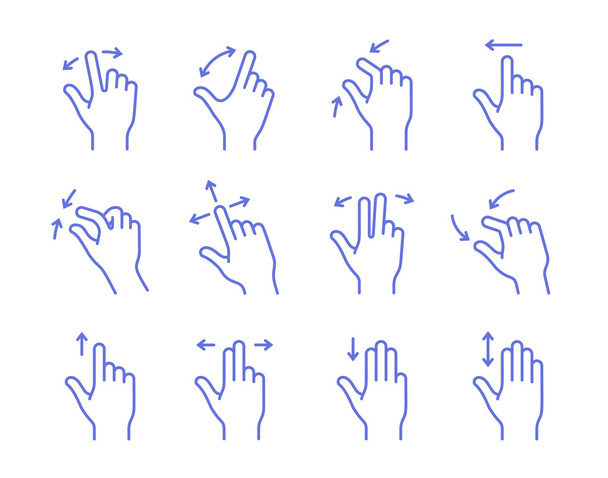 Conjunto de iconos de gesto
 - Vector, Imagen