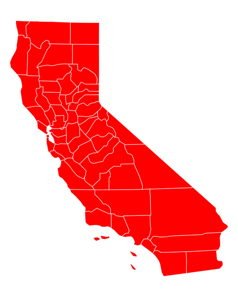 Ακριβή χάρτη της Καλιφόρνιας - Διάνυσμα, εικόνα