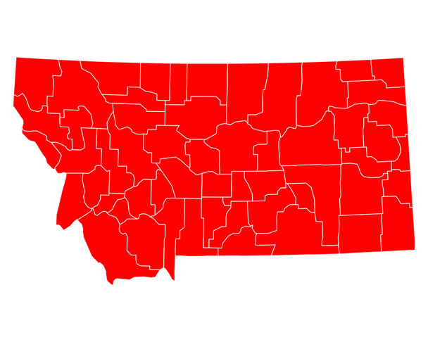Dokładna mapa Montana - Wektor, obraz