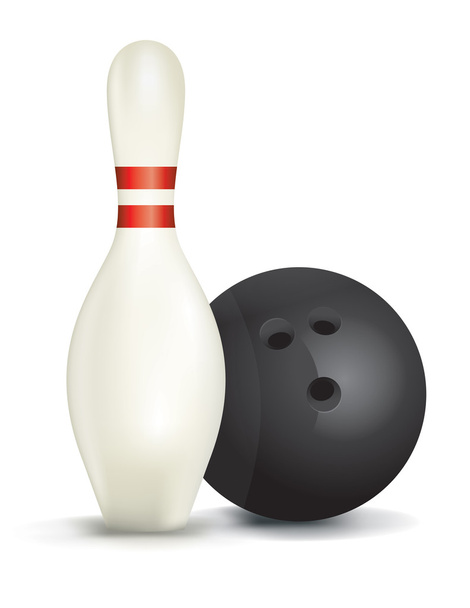 Bowling Pin and Ball Isolated Illustration - Vector, imagen