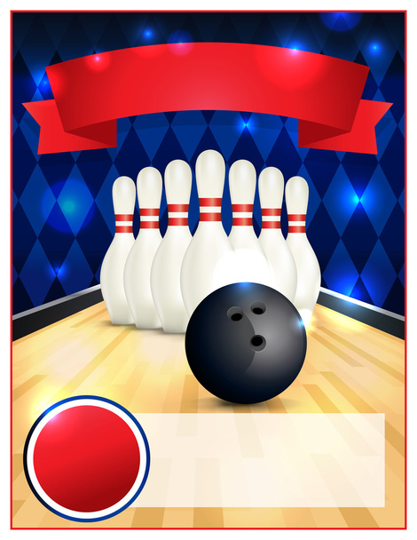 Blank Bowling Flyer Template Illustration - Vector, Image