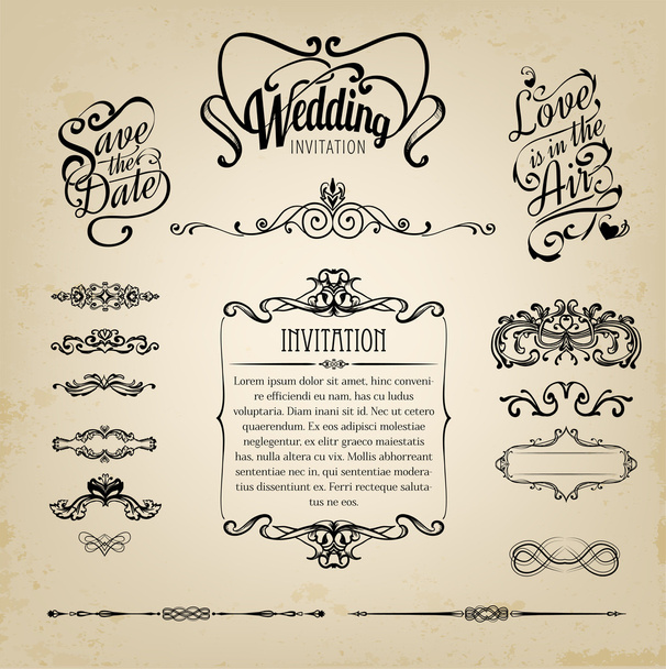 Wedding design elements - Vektor, obrázek