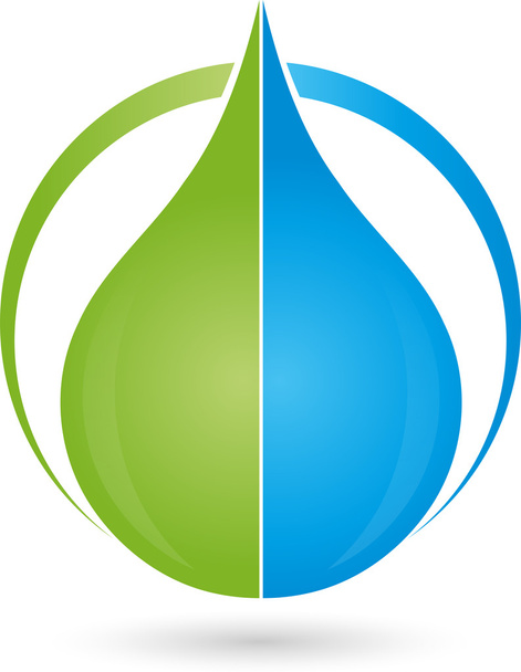 Logo, Wassertropfen, Tropfen, Blatt - Vector, Image