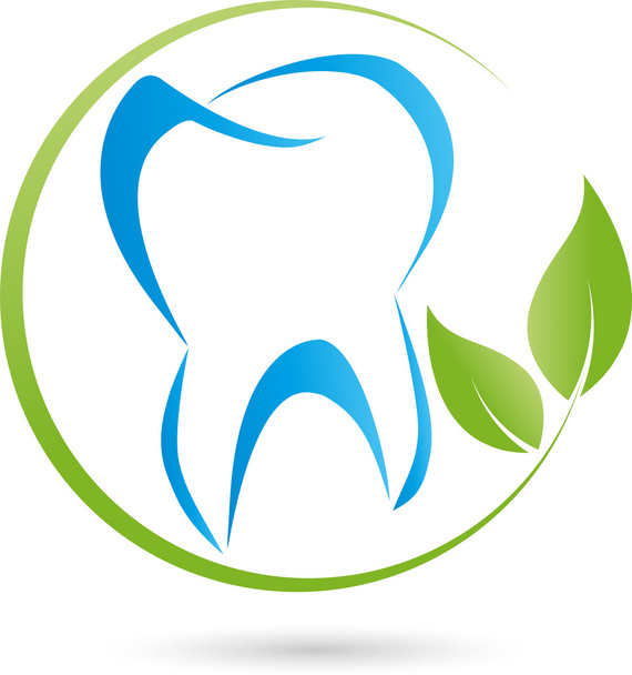 Logo, Zahn, Blatt, dente, Zahnarzt, Logo
 - Vetor, Imagem