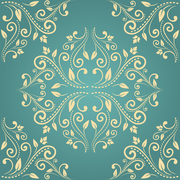 Floral damask seamless pattern background - Vetor, Imagem