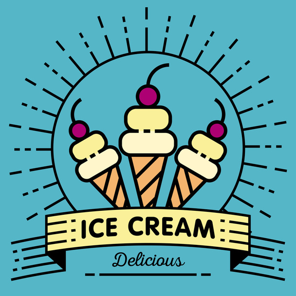 іконка морозива з лінійним стилем
 - Вектор, зображення