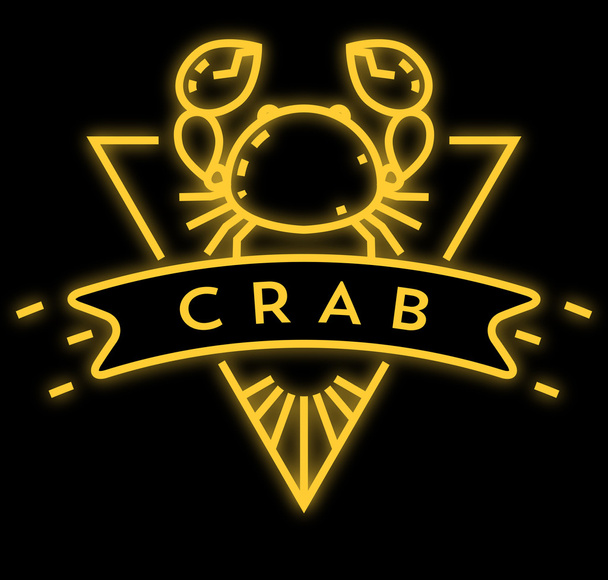 crab Icon with Linear Style - Vector, Image