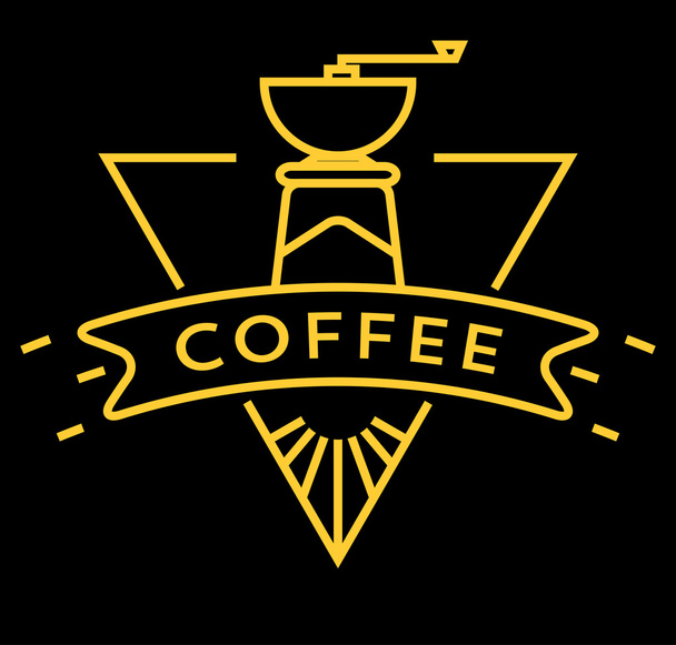 koffie pictogram met lineaire stijl - Vector, afbeelding
