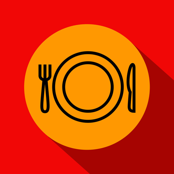 icono de la cena con estilo lineal
 - Vector, Imagen