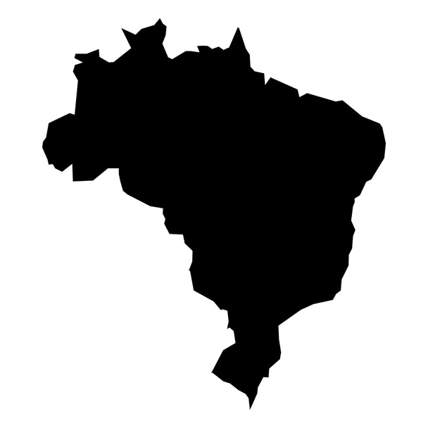 Fekete silhouette Térkép Brazília - Vektor, kép