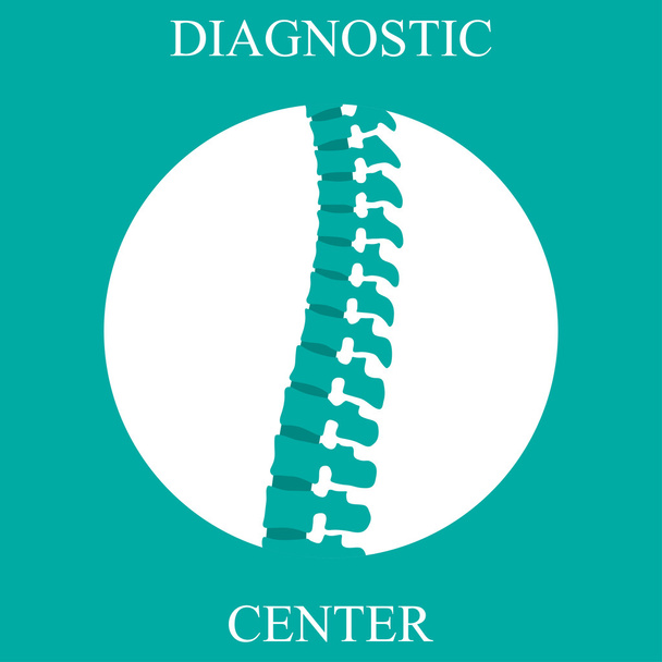 Icona piatta della colonna vertebrale per terapia ortopedica, centro diagnostico
. - Vettoriali, immagini