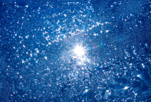 Beautiful frosty picture on glass - Valokuva, kuva