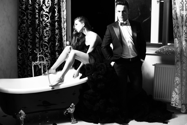 elegant couple in bath - Foto, Imagem
