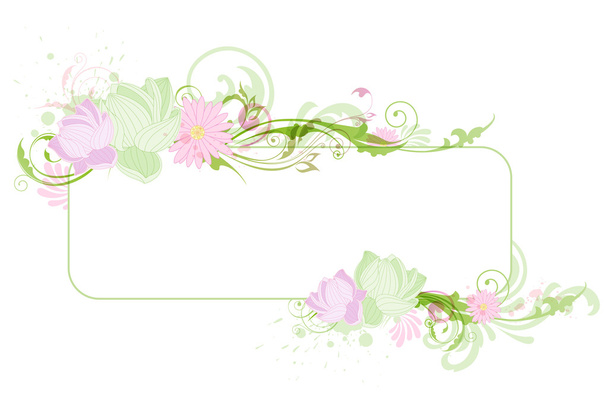 Banner with lotus - Vector, Image