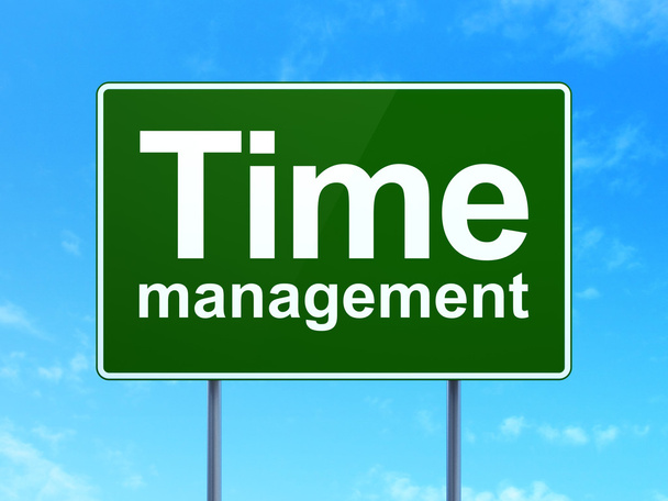 Timeline concept: Time Management on road sign background - Foto, afbeelding