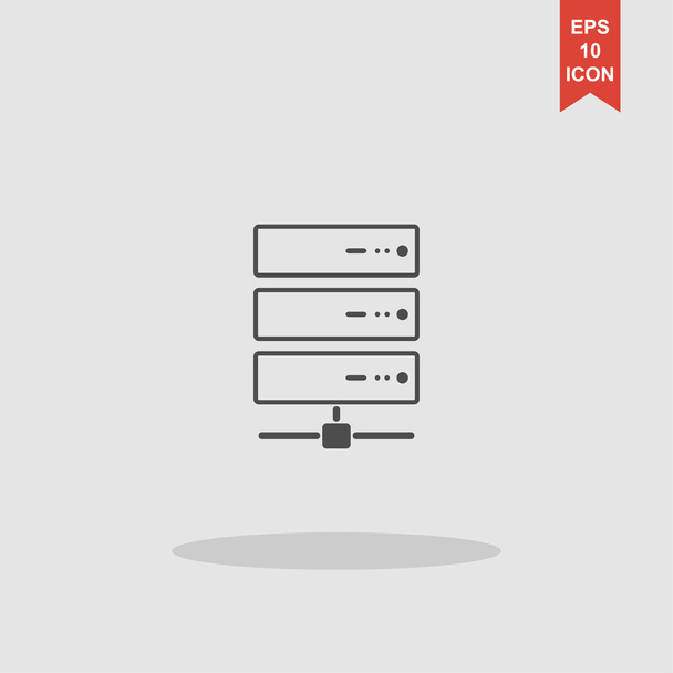 ikona počítače serveru, plochý design - Vektor, obrázek