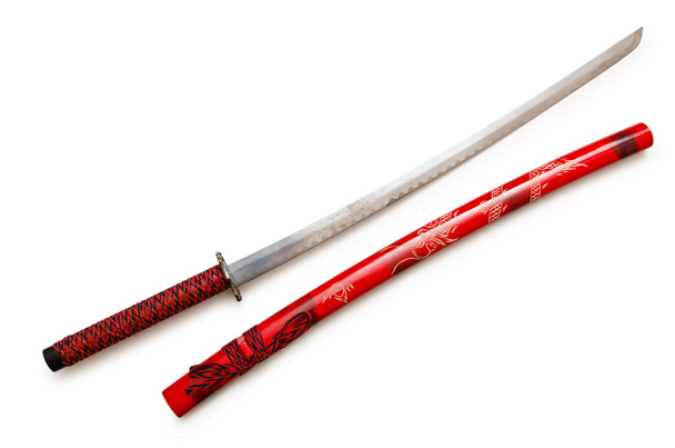 Japanese sword takana isolated on white - 写真・画像