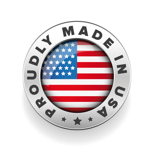 Orgogliosamente Made in USA pulsante vettoriale
 - Vettoriali, immagini