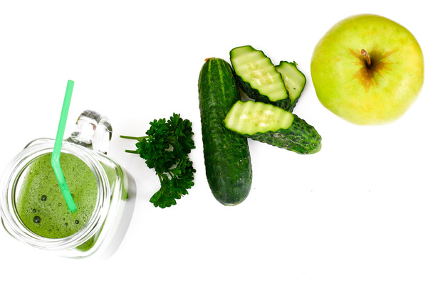 Juice from Apple, Cucumber and Parsley - Фото, изображение