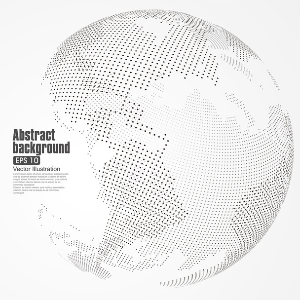 Planeta abstrato tridimensional, pontos, representando o significado global e internacional. - Vetor, Imagem