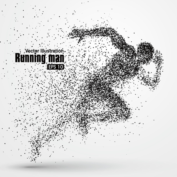 Běžící muž, odlišné složení částic, vektorové ilustrace. - Vektor, obrázek