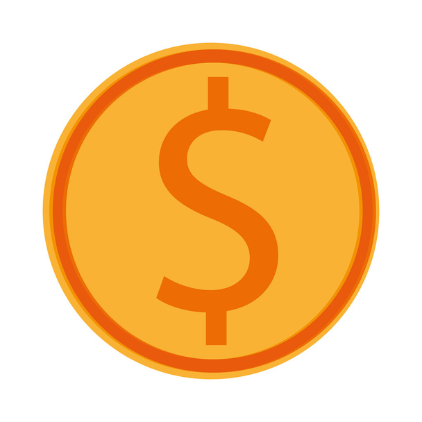 coin with dollar sign icon - Vector, Imagen
