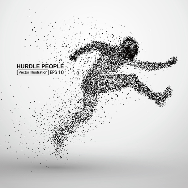 Particle composition,Hurdle people. - Vector, Image
