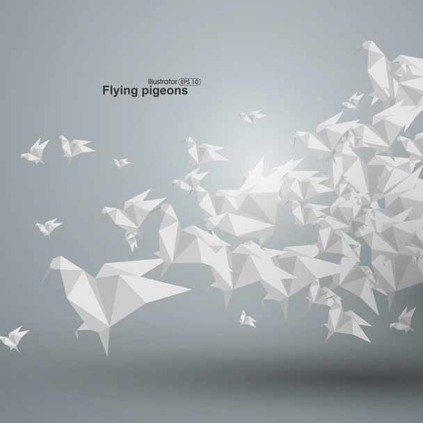 Papier vliegende duif, vectorillustratie - Vector, afbeelding