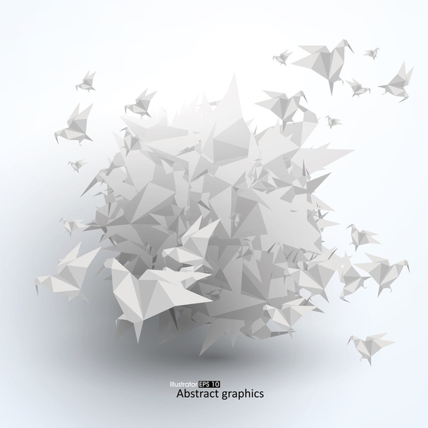 Flying paper dove, vector illustration - Vector, Image