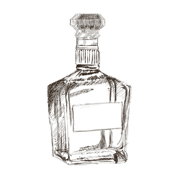 Икона наброска бутылки с ликером
 - Вектор,изображение