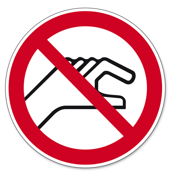απαγόρευση σημάδια bgv εικονίδιο εικονόγραμμα απαγορεύεται η διάθεση τα χέρια σας - Διάνυσμα, εικόνα