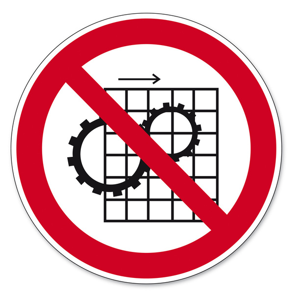 Verbotsschilder bgv Symbol Piktogramm entfernen Schutzvorrichtung verboten - Vektor, Bild