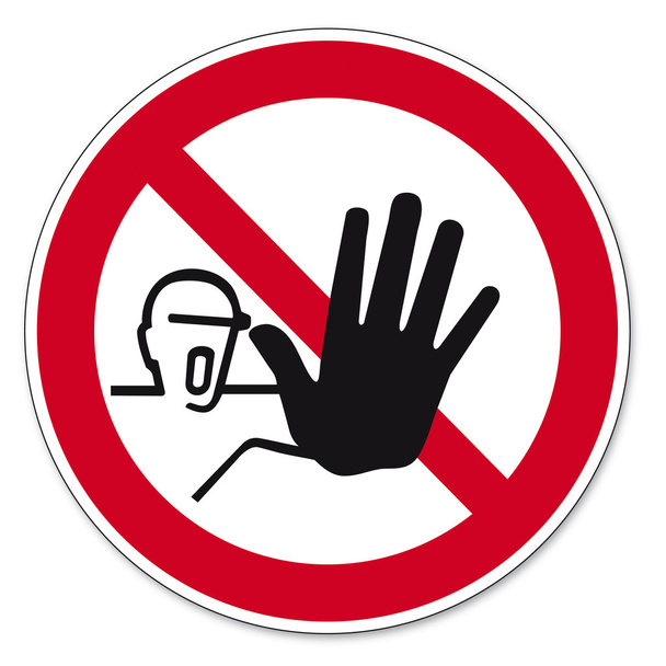 Signos de prohibición BGV icono pictograma Acceso para personas no autorizadas
 - Vector, imagen