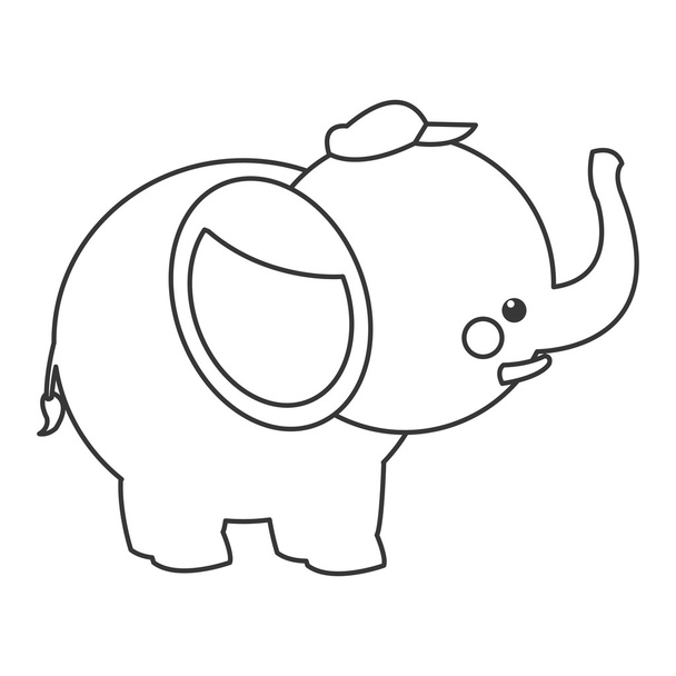 carino elefante cartone animato con icona cappello
 - Vettoriali, immagini