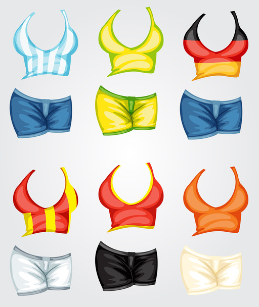 Female tops and bottoms - Vector, Image