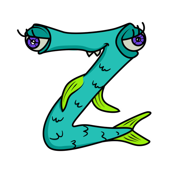 Monster alphabet: letter Z - Vector, Image