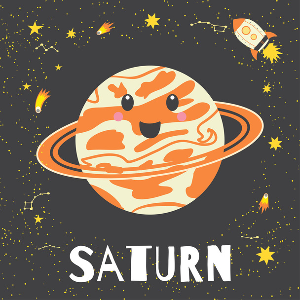 Vektori kuva planeetta Saturnus
 - Vektori, kuva
