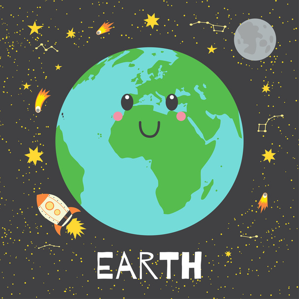 Векторная иллюстрация планеты Земля
 - Вектор,изображение
