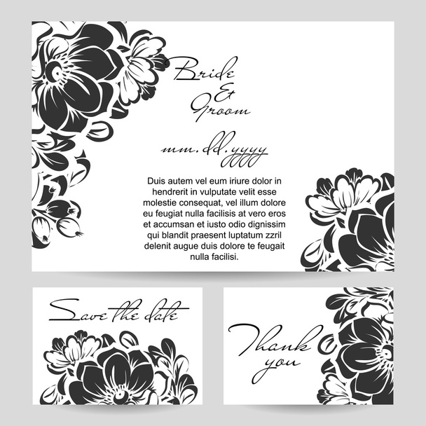  floral invitation template  - Διάνυσμα, εικόνα