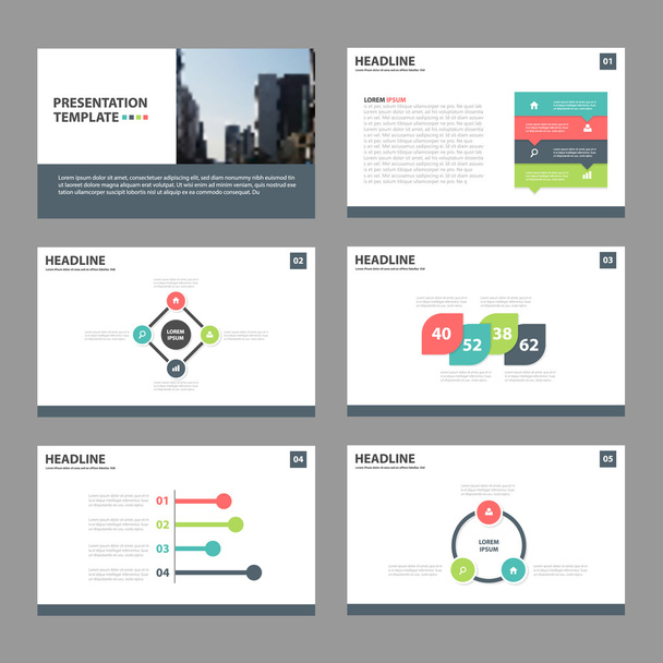 Modèles de présentation abstraits colorés, modèle d'éléments infographiques ensemble de conception plat pour le rapport annuel brochure dépliant marketing publicité bannière modèle
 - Vecteur, image