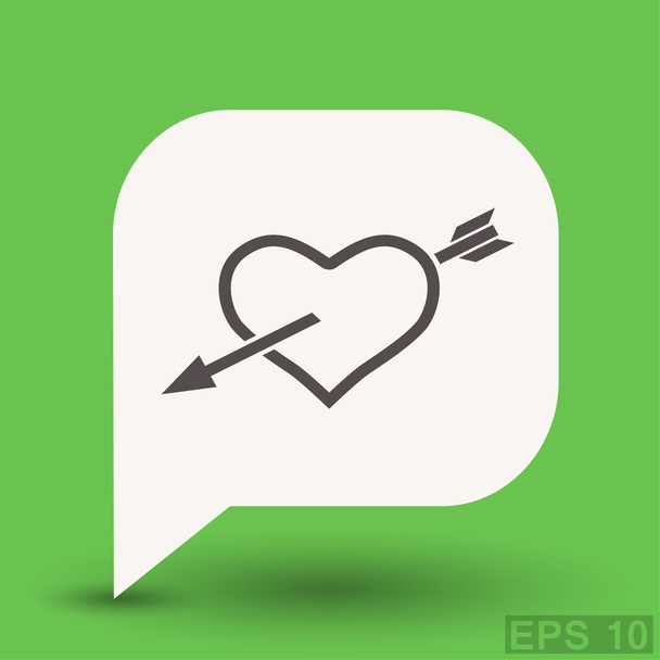 Pictograph of heart with arrow concept icon - Vetor, Imagem