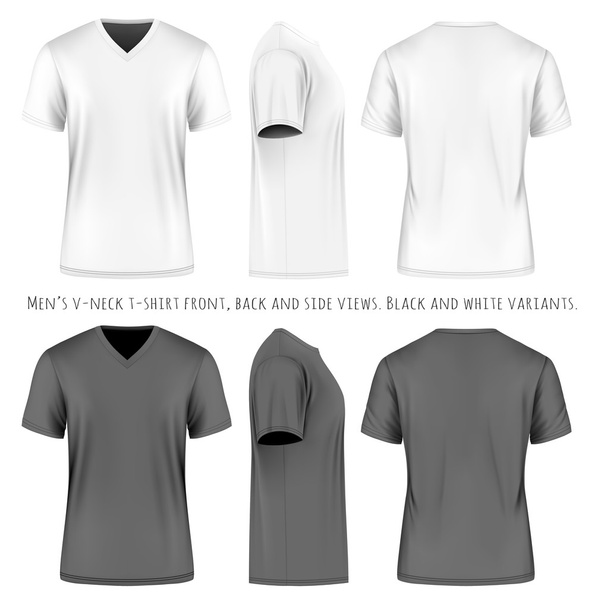 Men short sleeve v-neck t-shirt - Вектор,изображение