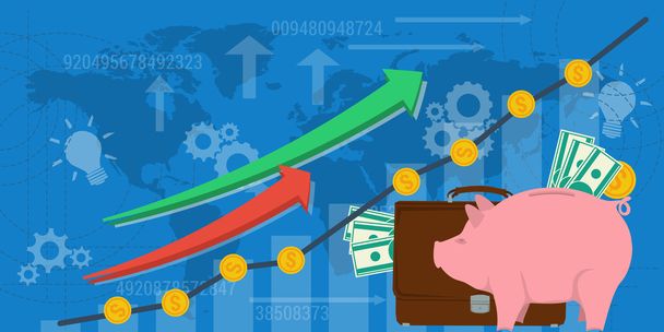 Business background financial money growth - Vector, Image