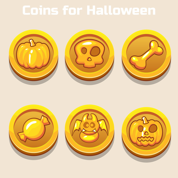 Złote monety na Halloween - Wektor, obraz